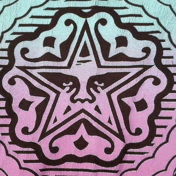 Obey Graphic Ombre Star Andre Logo Short Sleeved T-Shirt XS - Picture 6 of 7